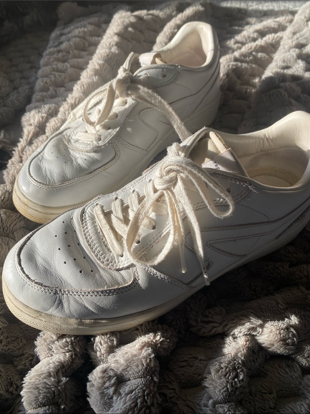 rag & bone White Leather Women's Athletic Sneakers